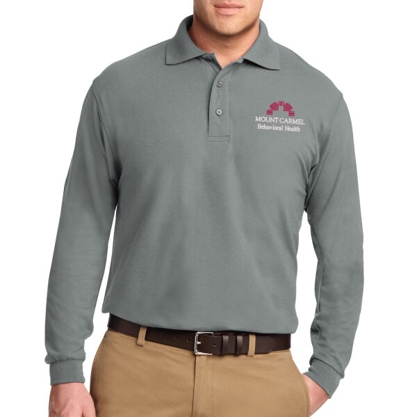 Men's Silk Touch™ Long Sleeve Polo Thumbnail